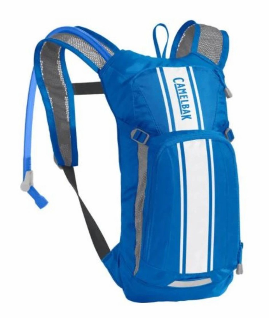 Backpacks * | Camelbak Kid'S Mini Mule 50Oz. Hydration Pack Lapis Blue White Stripe