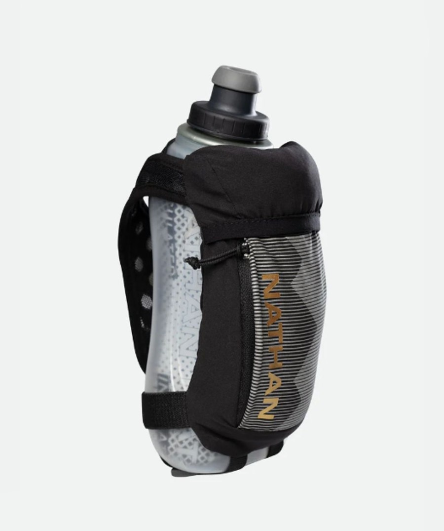 Bottles * | Nathan Quick Squeeze 18Oz Insulated Handheld Bottle Black/Gold