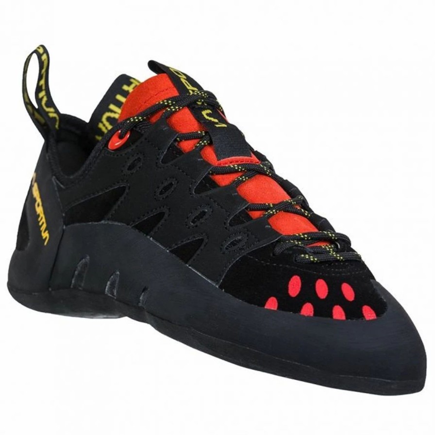 Rock And Snow * | La Sportiva Men'S Tarantulace Climbing Shoes Black/Poppy