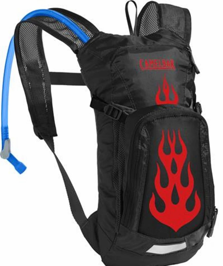 Backpacks * | Camelbak Kid'S Mini M.U.L.E. Hydration Pack Black/Flames