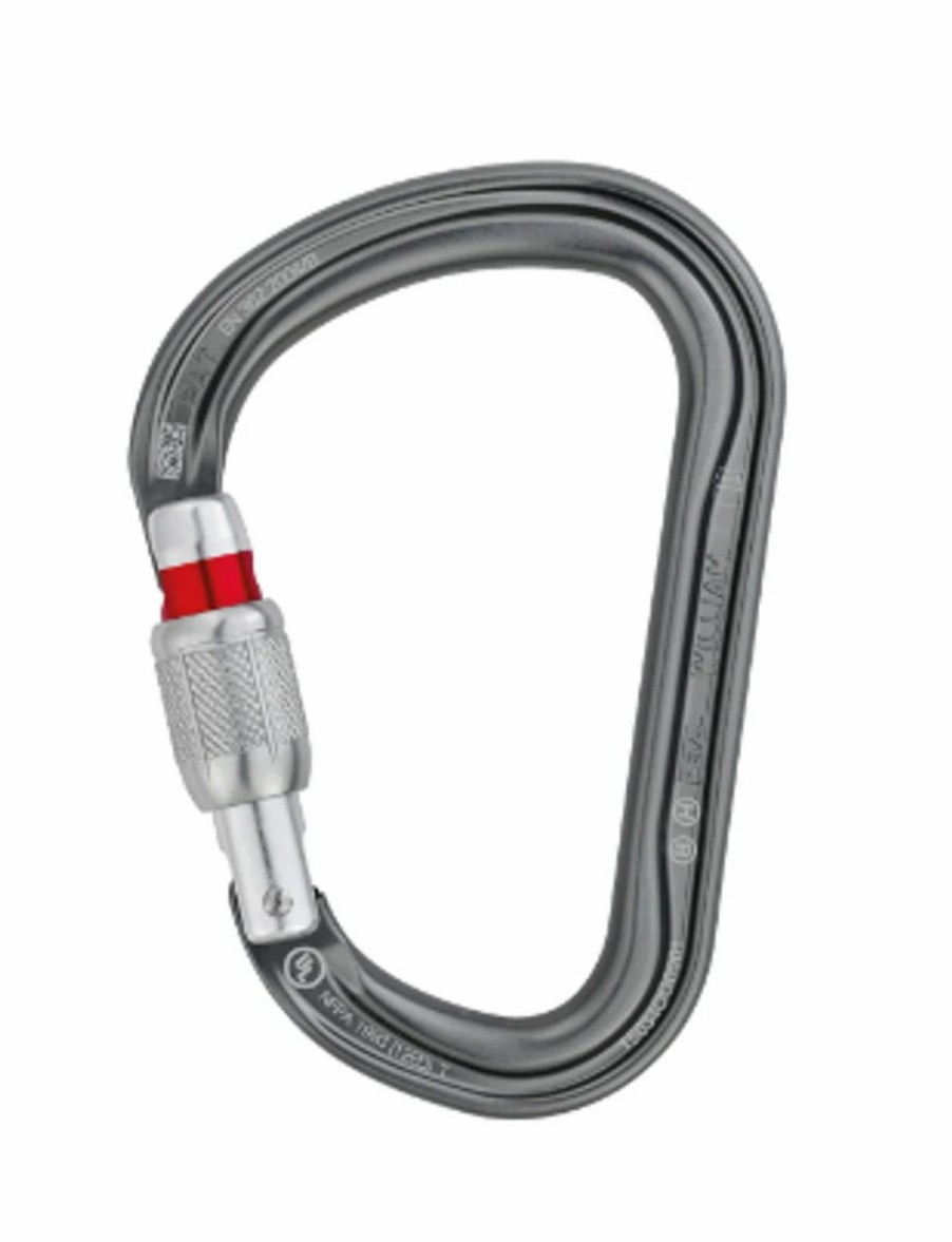 Rock And Snow * | Petzl William Screwlock Carabiner Grey