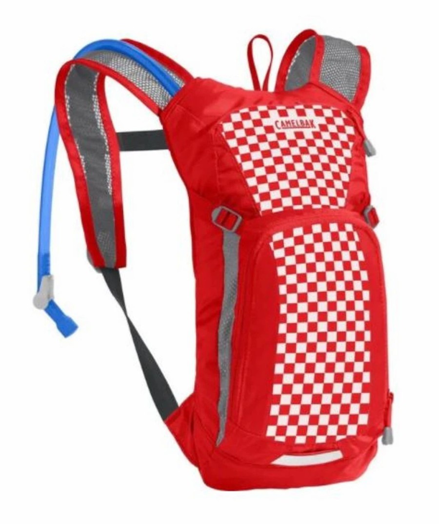 Backpacks * | Camelbak Kid'S Mini Mule 50Oz. Hydration Pack Racing Red Check