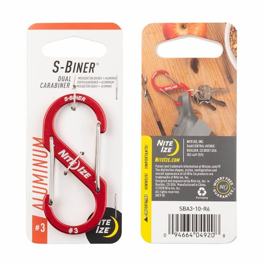 Rock And Snow * | Nite Ize S-Biner Aluminum Dual Carabiner #3 Red