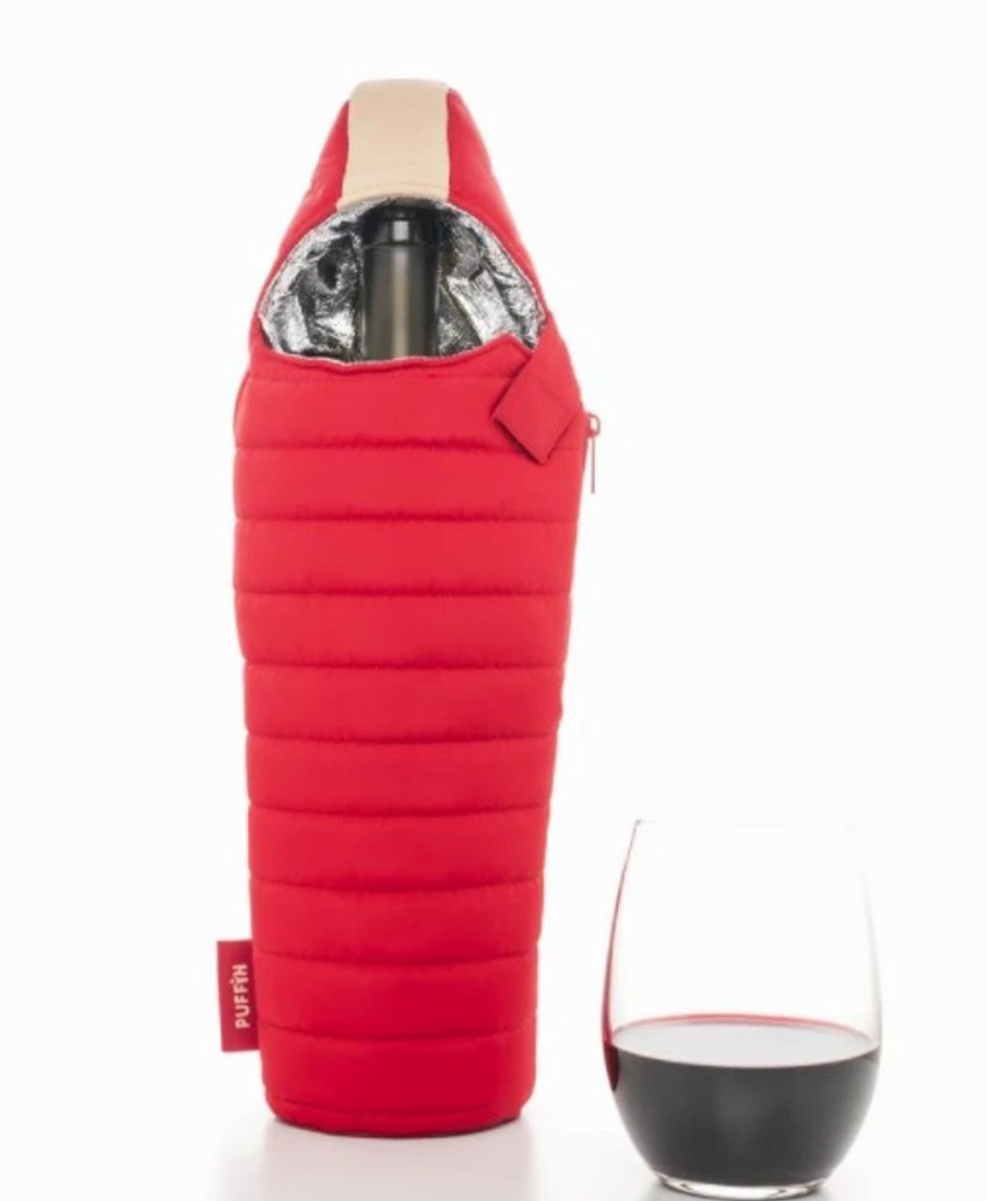 Bottles * | Puffin Coolers Wine Bag Merlot/Tan