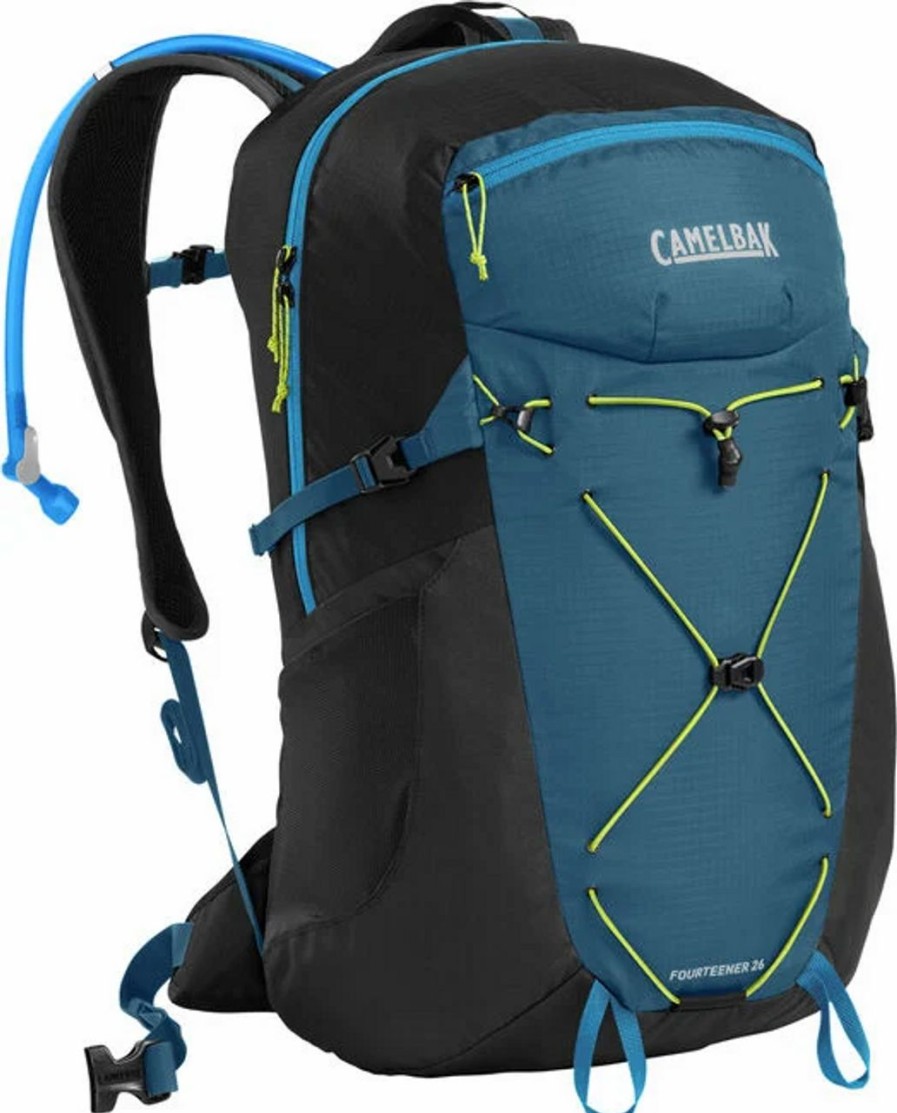 Backpacks * | Camelbak Men'S Fourteener 26 Hydration Hiking Pack With Crux 3L Reservoir Gibraltar Navy/Summer Lime