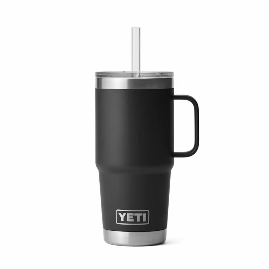 Bottles * | Yeti Rambler 25 Oz Straw Mug Black