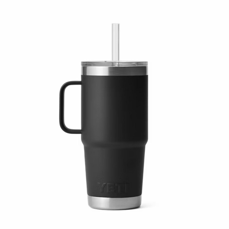 Bottles * | Yeti Rambler 25 Oz Straw Mug Black