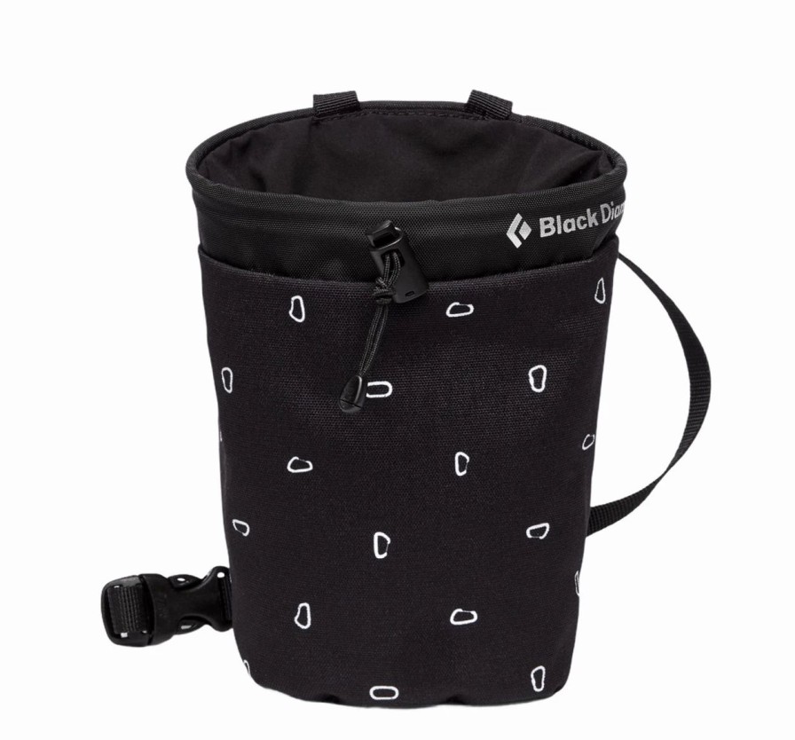 Rock And Snow * | Black Diamond Gym Chalk Bag Black Carabiner Print