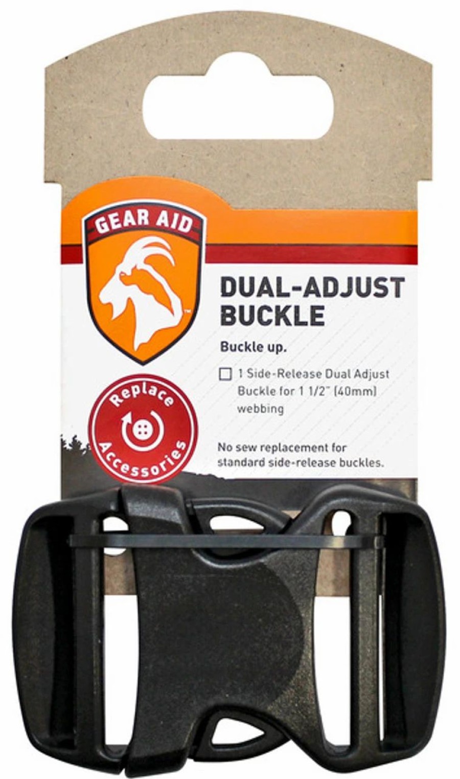 Backpacks * | Gear Aid Dual-Adjust Buckle 1.5 Black