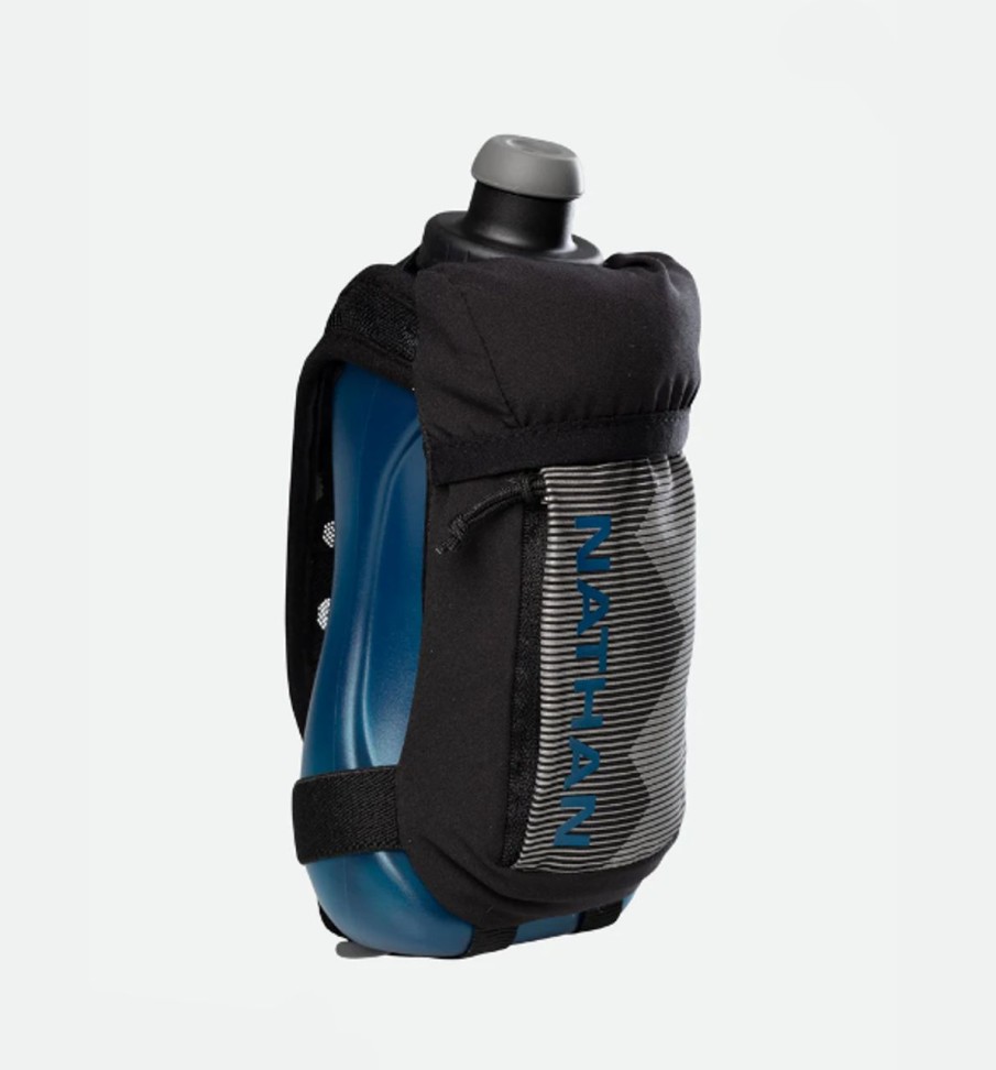 Bottles * | Nathan Quick Squeeze 18Oz Handheld Bottle Black/Marine Blue