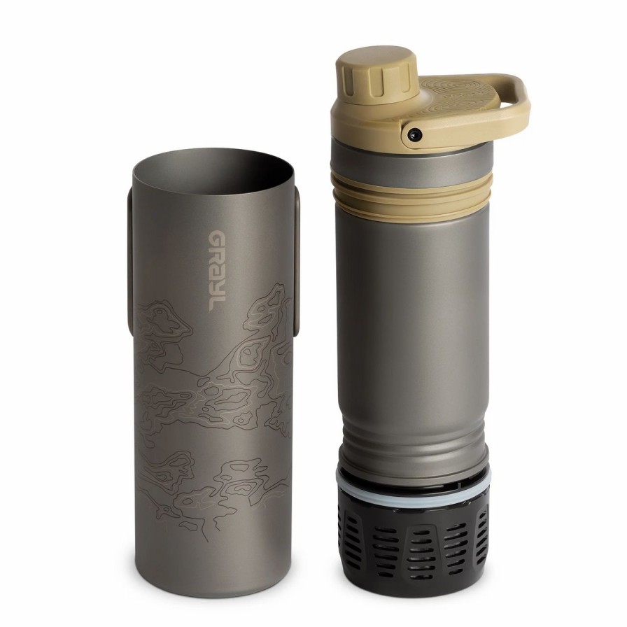 Bottles * | Grayl Ultrapress Ti Purifier Bottle Desert Tan