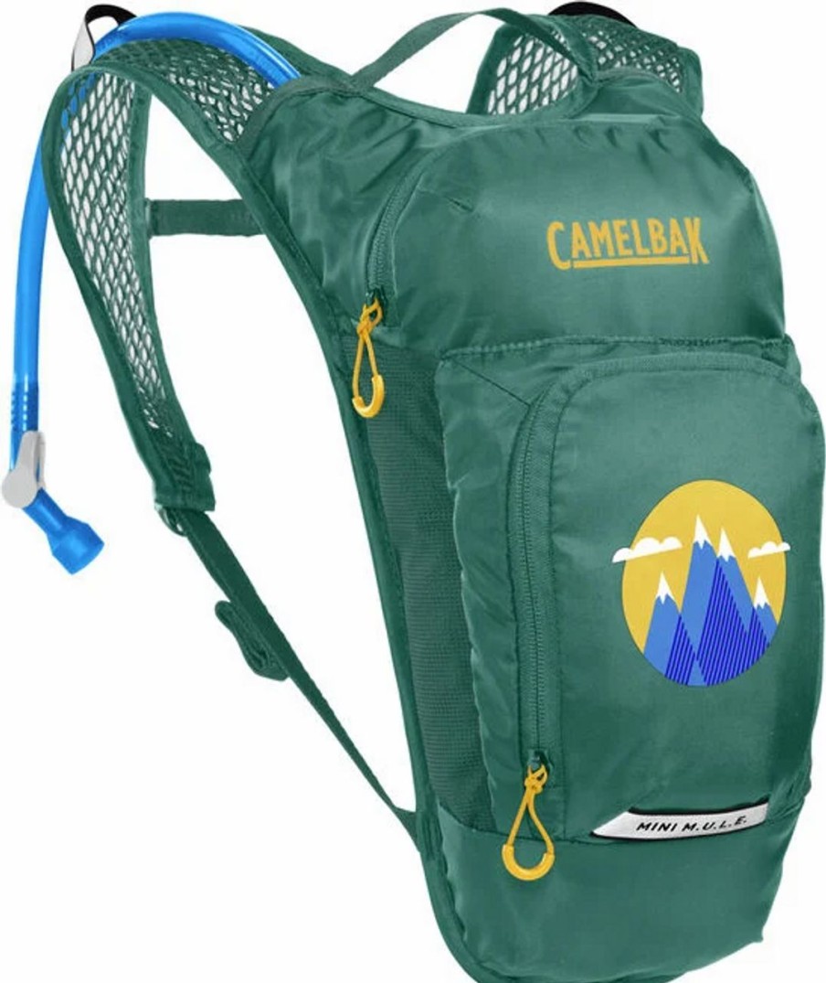 Backpacks * | Camelbak Kids' Mini M.U.L.E. 50 Oz Hydration Pack Green/Mountains