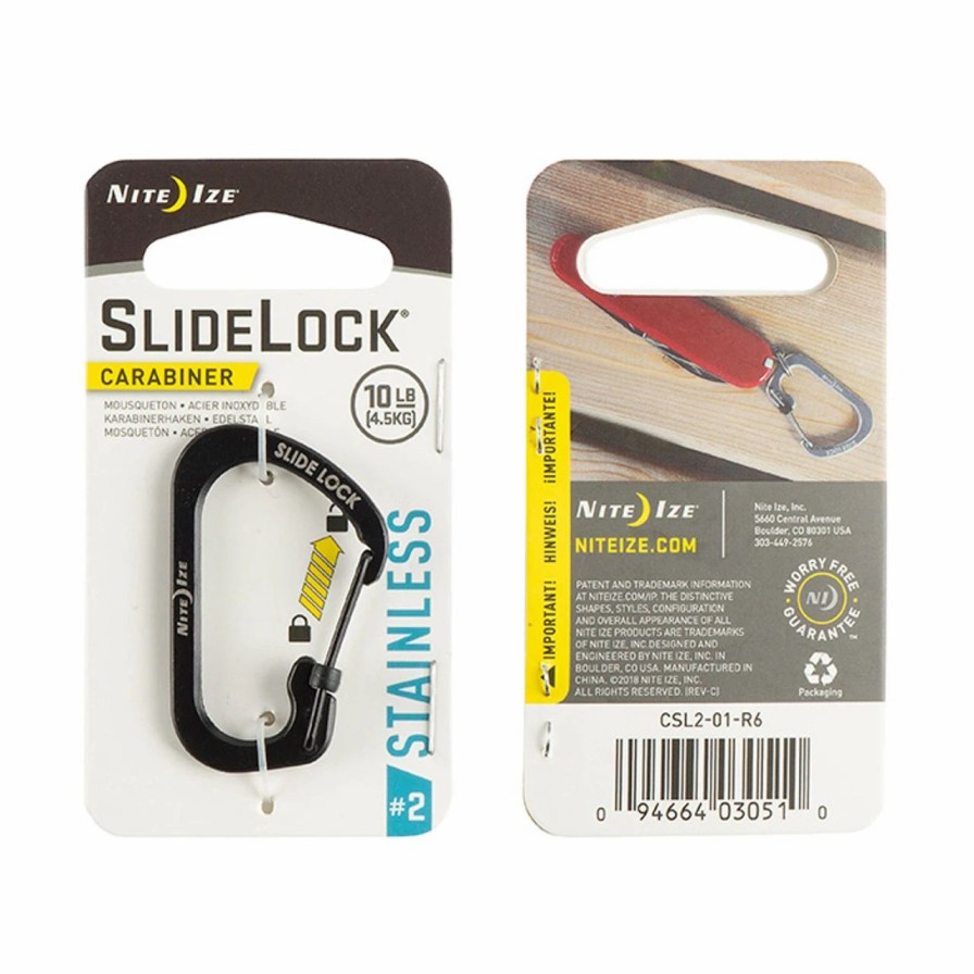 Rock And Snow * | Nite Ize Slidelock Carabiner #2 Black