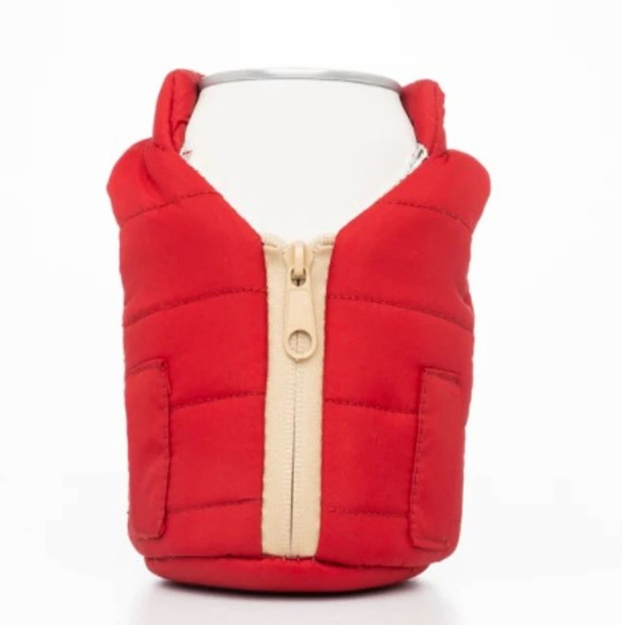 Bottles * | Puffin Coolers Beverage Vest Merlot/Tan