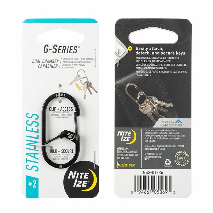 Rock And Snow * | Nite Ize G-Series Dual Chamber Carabiner #2 Black