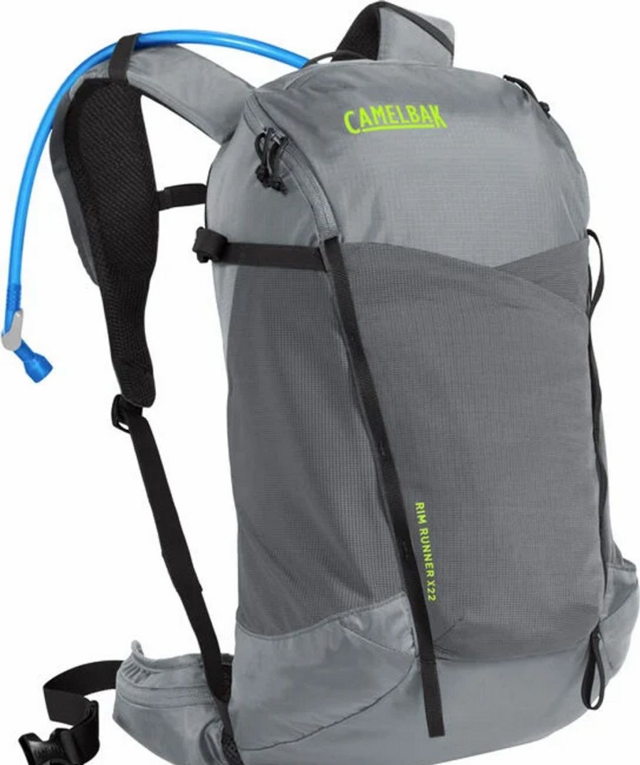 Backpacks * | Camelbak Rim Runner X22 Hydration Pack Grey Flannel/Lime Punch