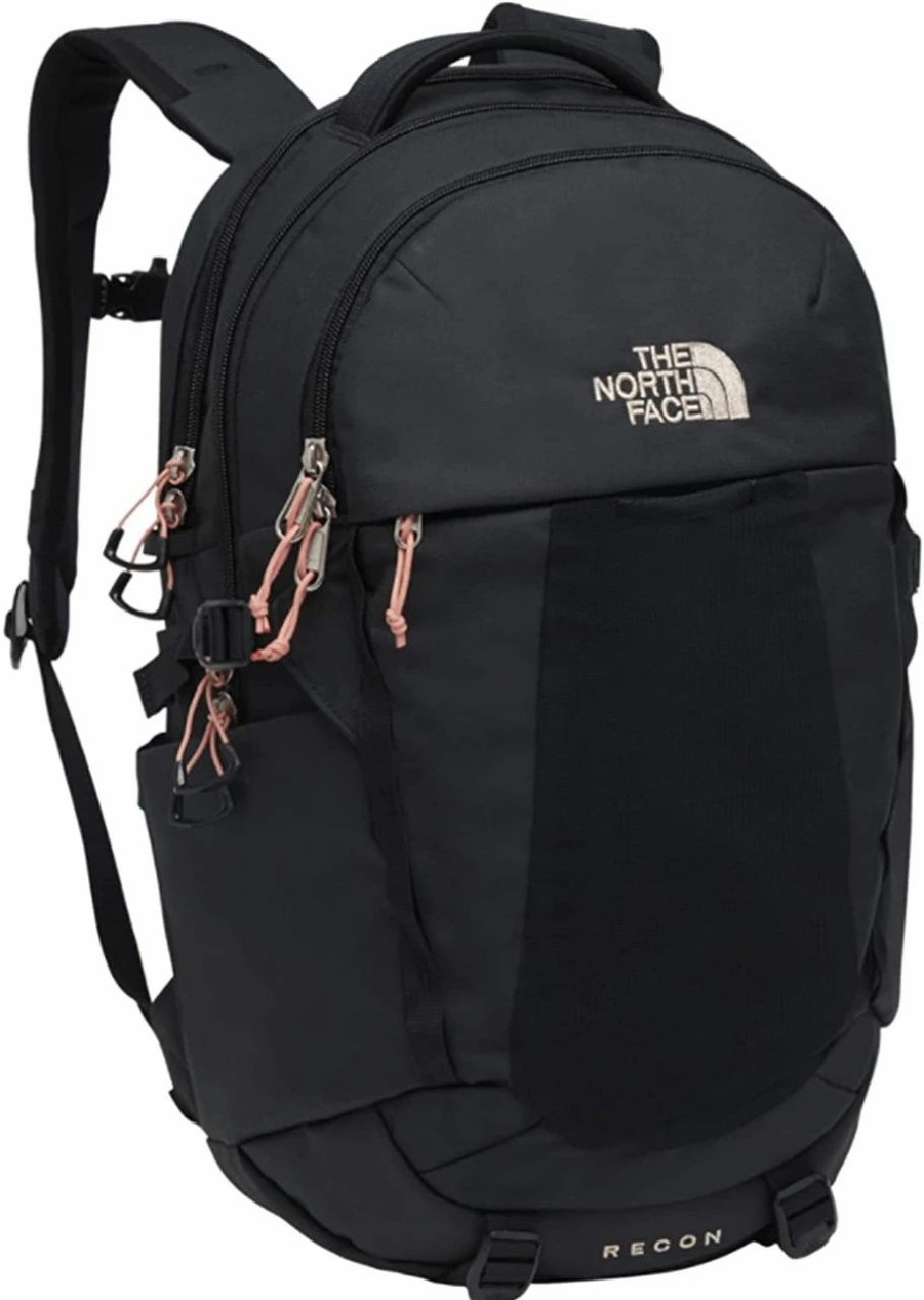 Backpacks * | The North Face Women'S Recon Backpack Tnf Black Heather/Burnt Coral Metallic