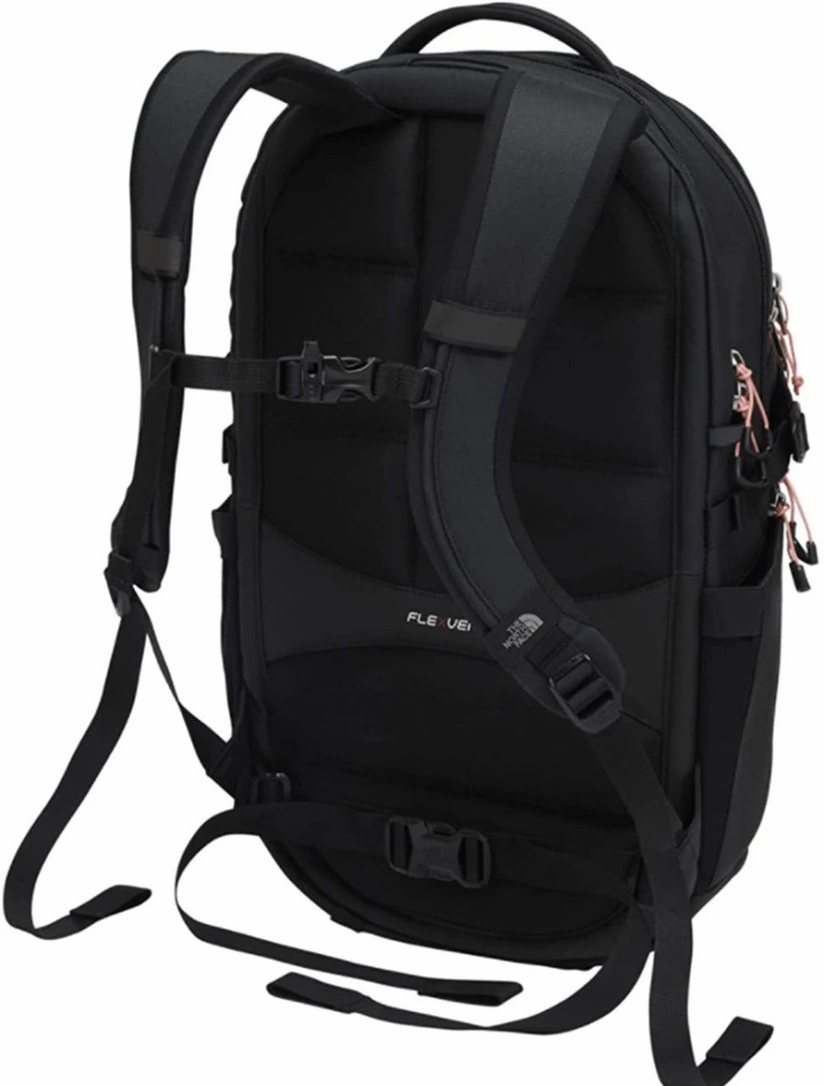 Backpacks * | The North Face Women'S Recon Backpack Tnf Black Heather/Burnt Coral Metallic