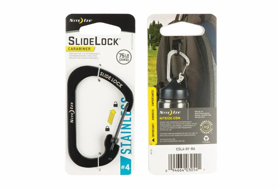 Rock And Snow * | Nite Ize Slidelock Carabiner #4 Black