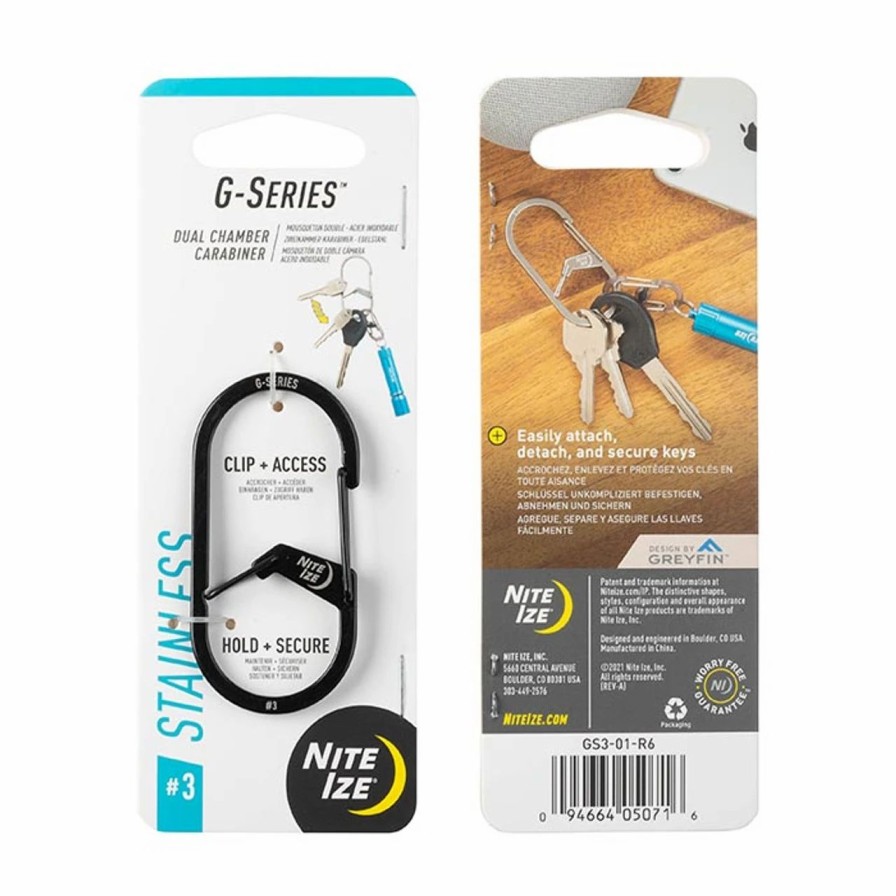 Rock And Snow * | Nite Ize G-Series Dual Chamber Carabiner #3 Black