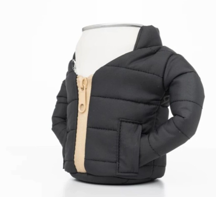 Bottles * | Puffin Coolers Beverage Jacket Black/Tan