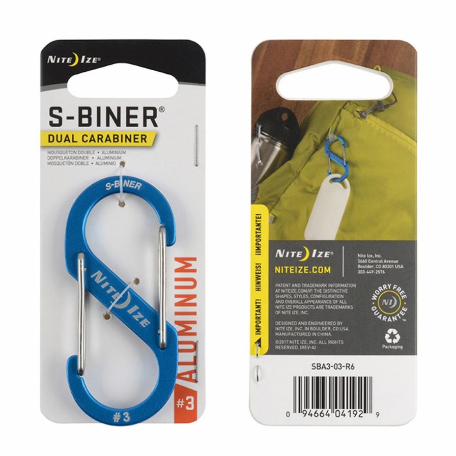 Rock And Snow * | Nite Ize S-Biner Aluminum Dual Carabiner #4 Blue