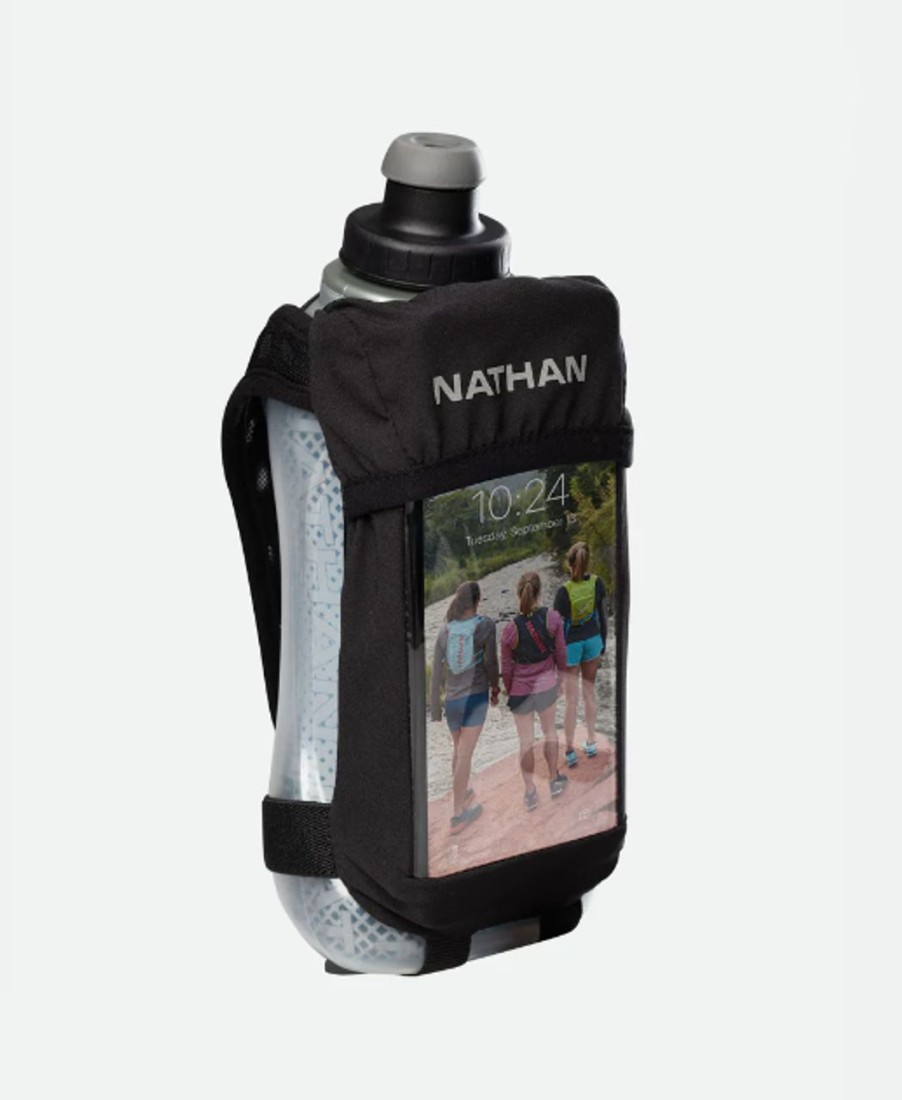 Bottles * | Nathan Quick Squeeze View 18Oz Insulated Handheld Bottle Black/Marine Blue