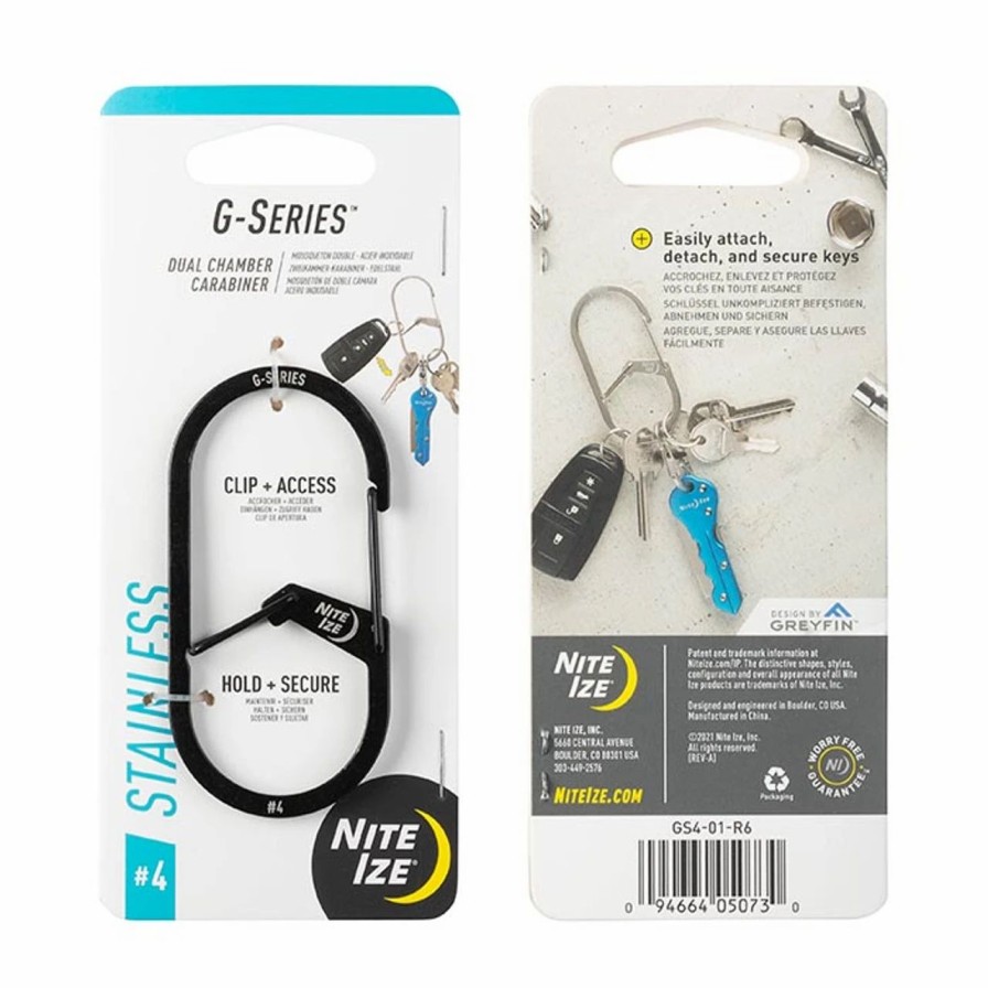 Rock And Snow * | Nite Ize G-Series Dual Chamber Carabiner #4 Black