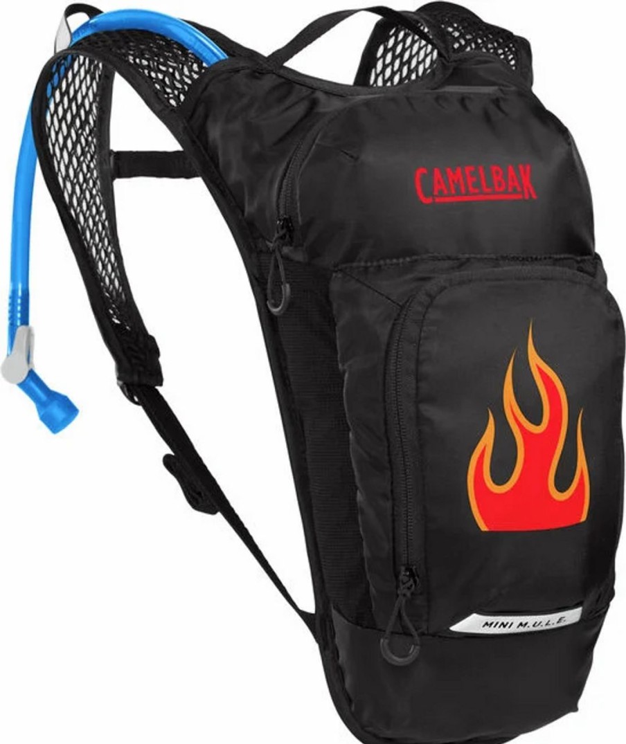 Backpacks * | Camelbak Kids' Mini M.U.L.E. 50 Oz Hydration Pack Black/Flames