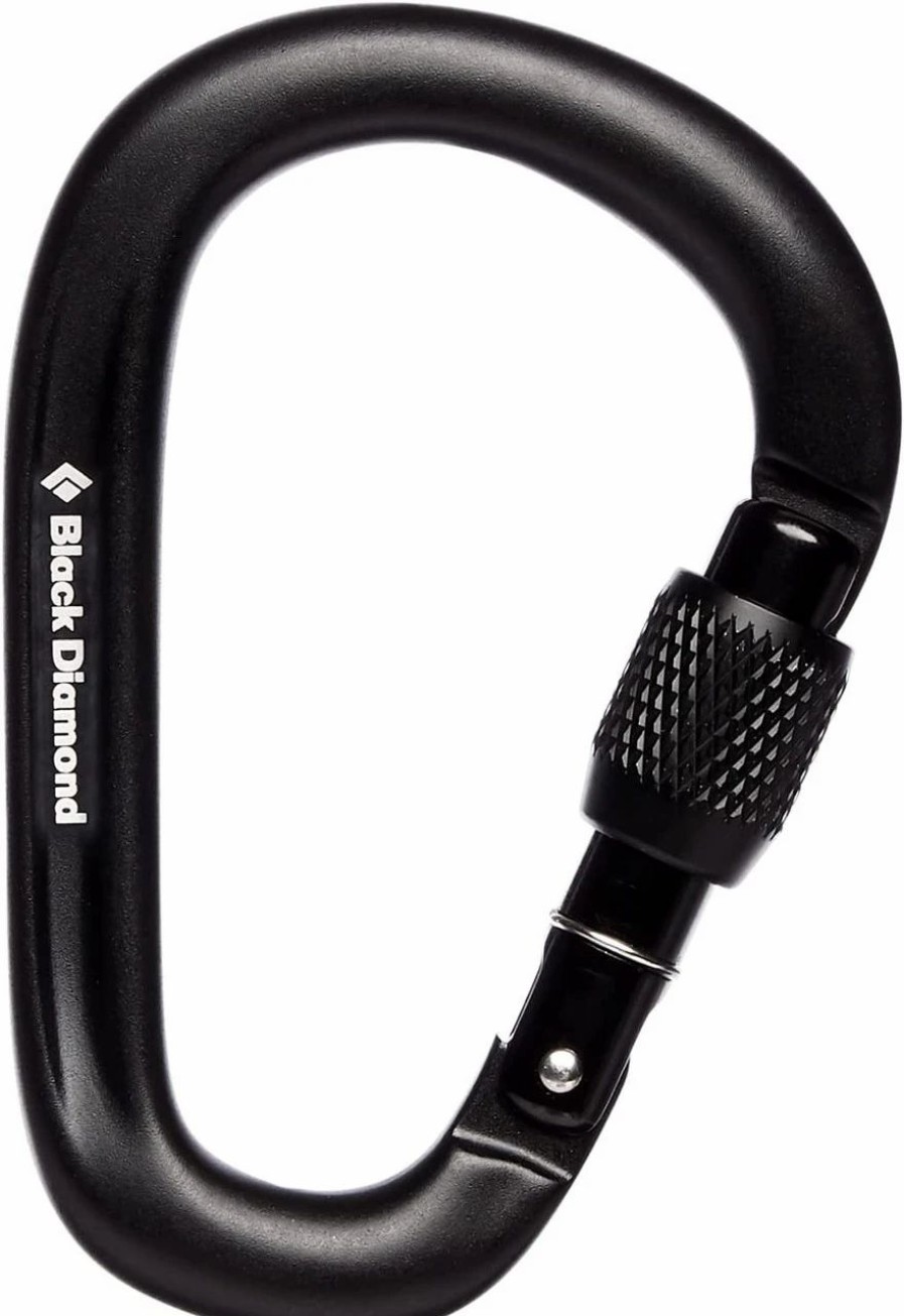 Rock And Snow * | Black Diamond Pearlock Screwgate Carabiner Black