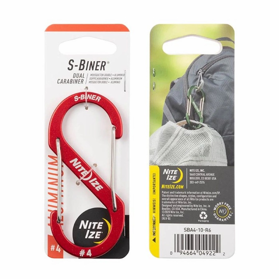 Rock And Snow * | Nite Ize S-Biner Aluminum Dual Carabiner #4 Red