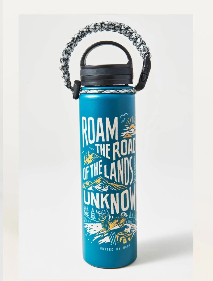 Bottles * | United By Blue Land Unknown 22Oz Stainless Steel Bottle Teal