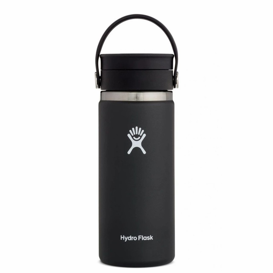 Bottles * | Hydro Flask 16 Oz Wide Mouth Bottle With Flex Sip Lid Black